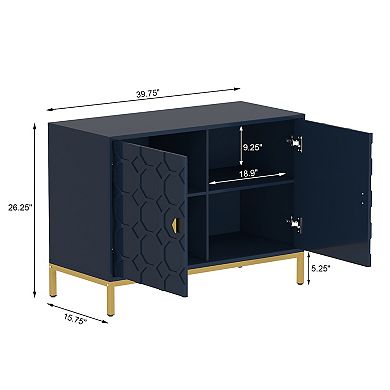 Clihome Two Door Glossy Media Storage Sideboard Buffet