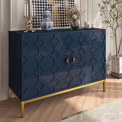Clihome Two Door Glossy Media Storage Sideboard Buffet