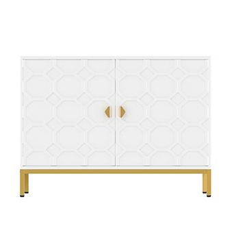 Clihome Two Door Glossy Media Storage Sideboard Buffet