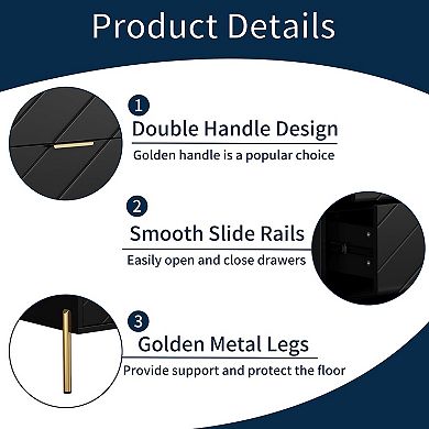 Clihome Dresser for Bedroom with 3 Drawers