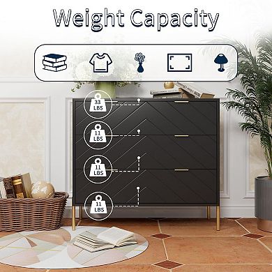 Clihome Dresser for Bedroom with 3 Drawers