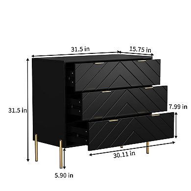 Clihome Dresser for Bedroom with 3 Drawers