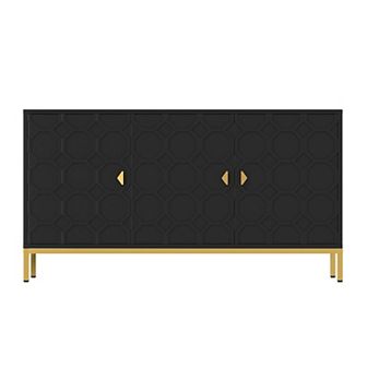 Clihome 3-Door Glossy Media Storage Sideboard Buffet