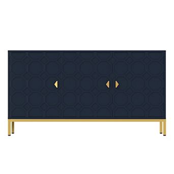Clihome 3-Door Glossy Media Storage Sideboard Buffet