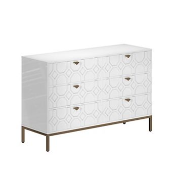 Clihome High-gloss Storage 6 Drawer Double Dresser