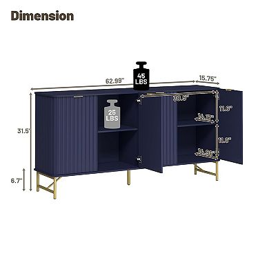 Clihome Modern Sideboard with 4 Doors
