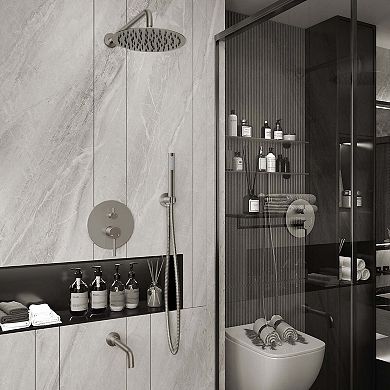 Clihome 10in Shower System Set with Tub Spout Rainfall Shower Head System