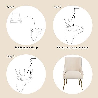 Clihome Velvet Dining Velvet Dining Chairs 2 pc Set