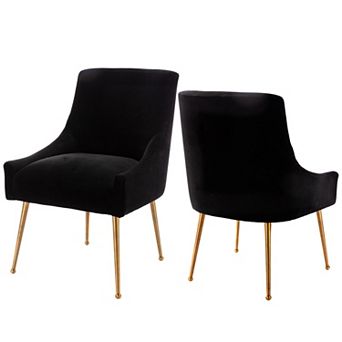 Clihome Velvet Dining Velvet Dining Chairs 2 pc Set