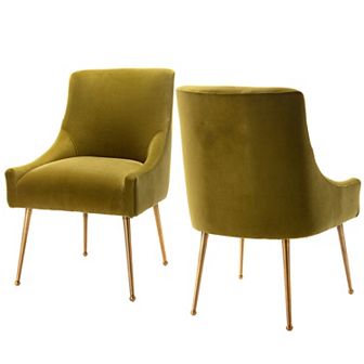 Clihome Velvet Dining Velvet Dining Chairs 2 pc Set