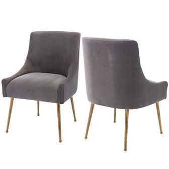 Clihome Velvet Dining Velvet Dining Chairs 2 pc Set