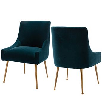 Clihome Velvet Dining Velvet Dining Chairs 2 pc Set