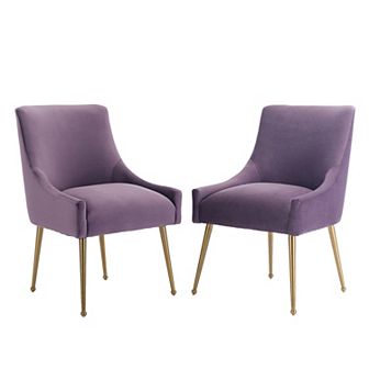 Clihome Velvet Dining Velvet Dining Chairs 2 pc Set