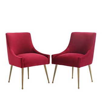 Clihome Velvet Dining Velvet Dining Chairs 2 pc Set