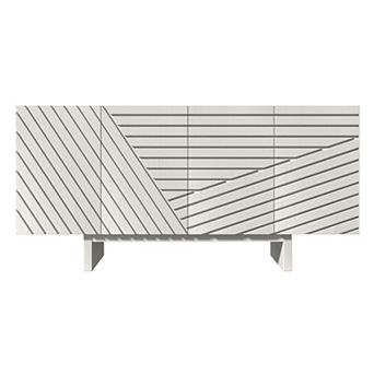 Clihome Mid-century Wood Buffet Sideboard Storage Cabinet with 4 doors