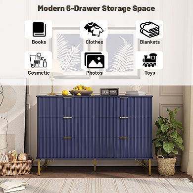 Clihome Dresser for Bedroom with 6 Drawers