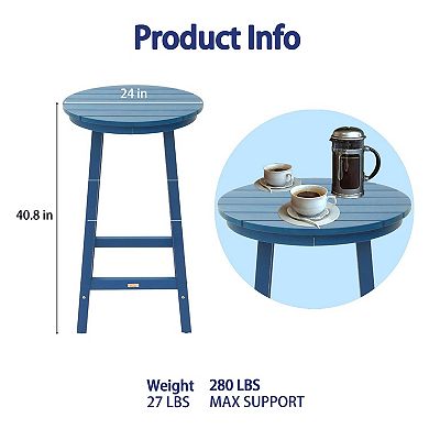 Round Bistro Table Outdoor High Top Bar Table
