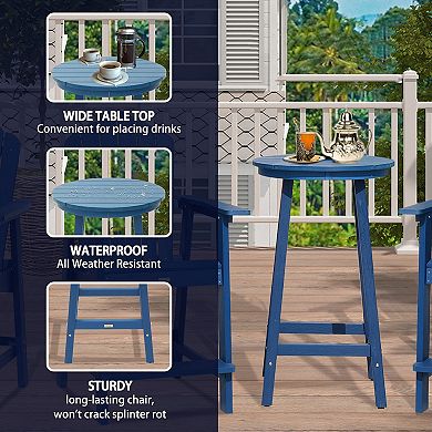 Round Bistro Table Outdoor High Top Bar Table