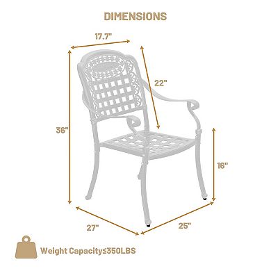 Clihome 2PCS Cast Aluminum Patio Bistro Chairs