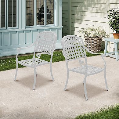 Clihome 2PCS Cast Aluminum Patio Bistro Chairs