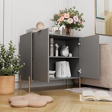 Clihome Storage Cabinet Sideboard with 2 Doors
