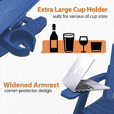 Folding Lounge Adirondack Chair for Outside Patio