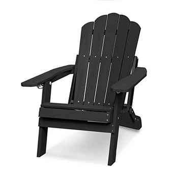 Clihome Folding Lounge Adirondack Chair for Outside Patio