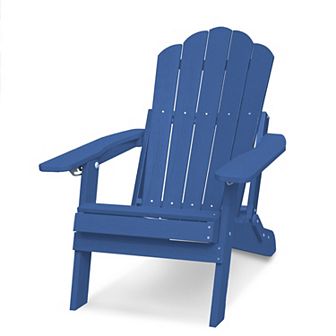 Clihome Folding Lounge Adirondack Chair for Outside Patio