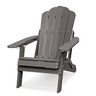 Clihome Folding Lounge Adirondack Chair for Outside Patio