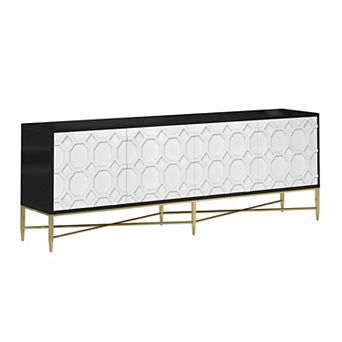 Clihome Modern Four-door TV cabinet with Press Design