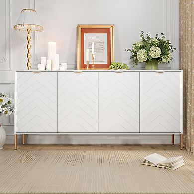 Clihome Storage Cabinet Sideboard with 4 Doors