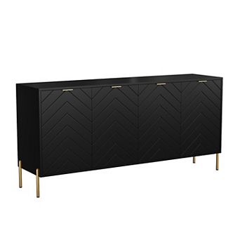 Clihome Storage Cabinet Sideboard with 4 Doors