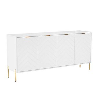 Clihome Storage Cabinet Sideboard with 4 Doors