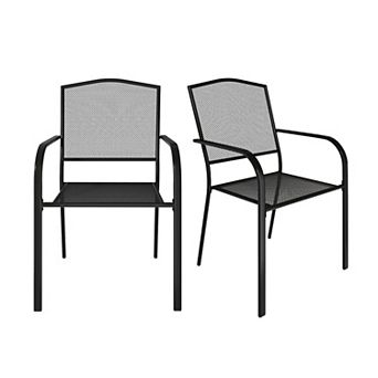 Clihome 2 pc Steel Mesh Chair for Outdoor