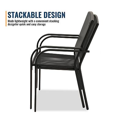 Clihome 2PCS Steel Mesh Chair for Outdoor