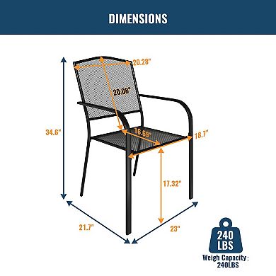 Clihome 2PCS Steel Mesh Chair for Outdoor