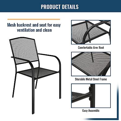Clihome 2PCS Steel Mesh Chair for Outdoor