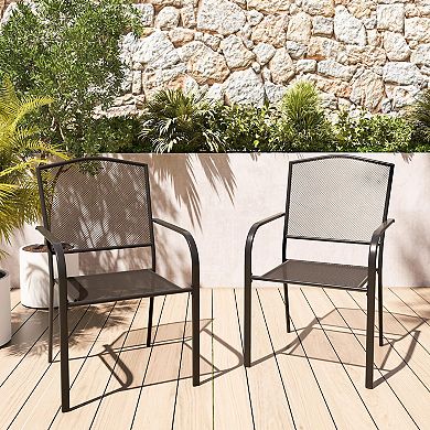 Clihome 2PCS Steel Mesh Chair for Outdoor