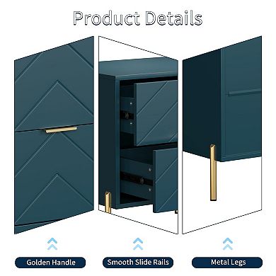 Clihome Nightstand with 2 Drawers