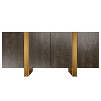 Clihome 63'' Storage TV Stand Cabinet with 4 Doors