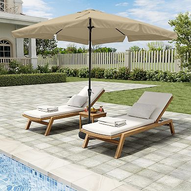 Clihome 10 X 8 Ft Skirted Canopy 8 Ribs Square Outdoor Umbrella with Base