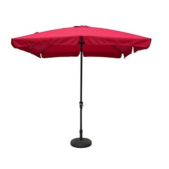 Clihome 10 X 8 Ft Skirted Canopy 8 Ribs Square Outdoor Umbrella with Base
