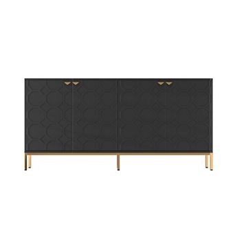 Clihome 4-Door Glossy Media Storage Sideboard Buffet