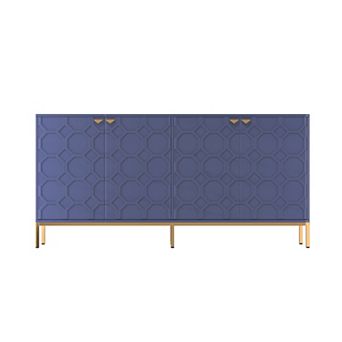 Clihome 4-Door Glossy Media Storage Sideboard Buffet