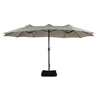 Clihome 15ft LED Lights Patio Umbrella with Base Included