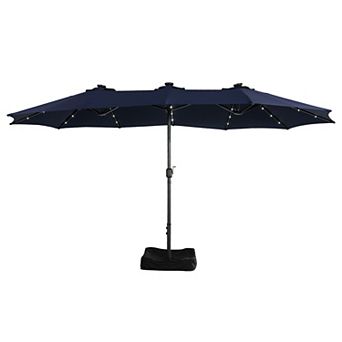 Clihome 15ft LED Lights Patio Umbrella with Base Included