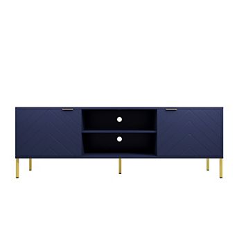 Clihome Modern TV Stand with LED Lights
