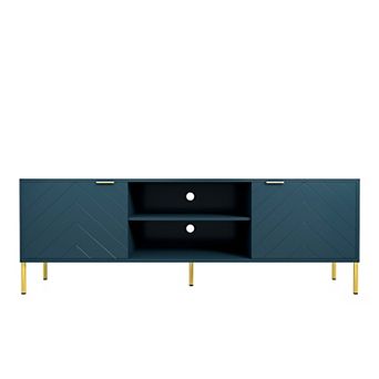 Clihome Modern TV Stand with LED Lights