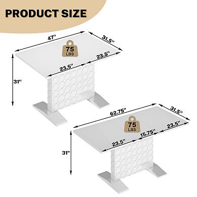 Clihome Glossy Wood Extendable Dining Table