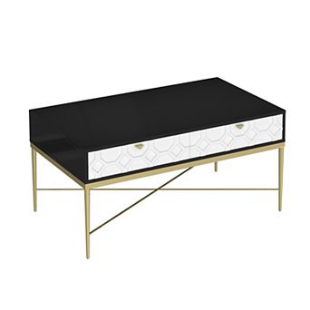 Clihome Modern Storage Accent Coffee Table with 2 Drawers